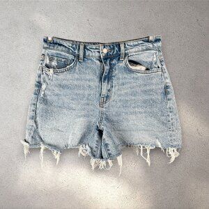 Vervet Distressed Cutoff Denim Shorts Women’s M Light Wash Raw Hem Y2K Grunge